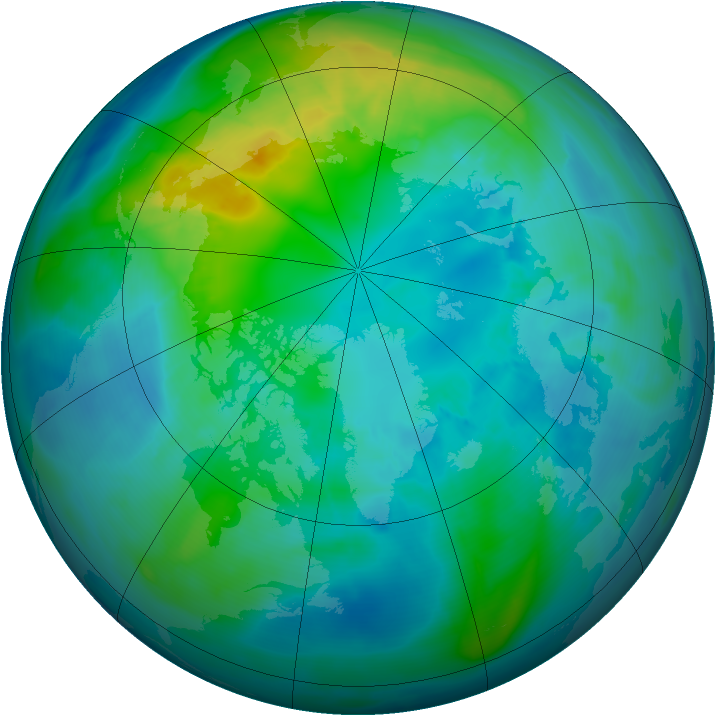 Arctic ozone map for 18 October 2014